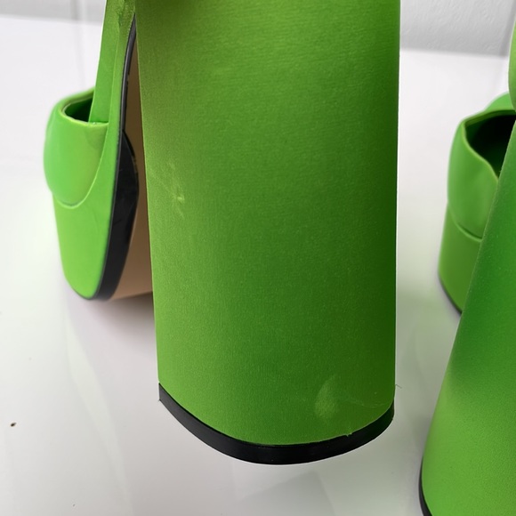 Zara NWT 90s neon green platform Mary Jane square toe 9 - Picture 10 of 11